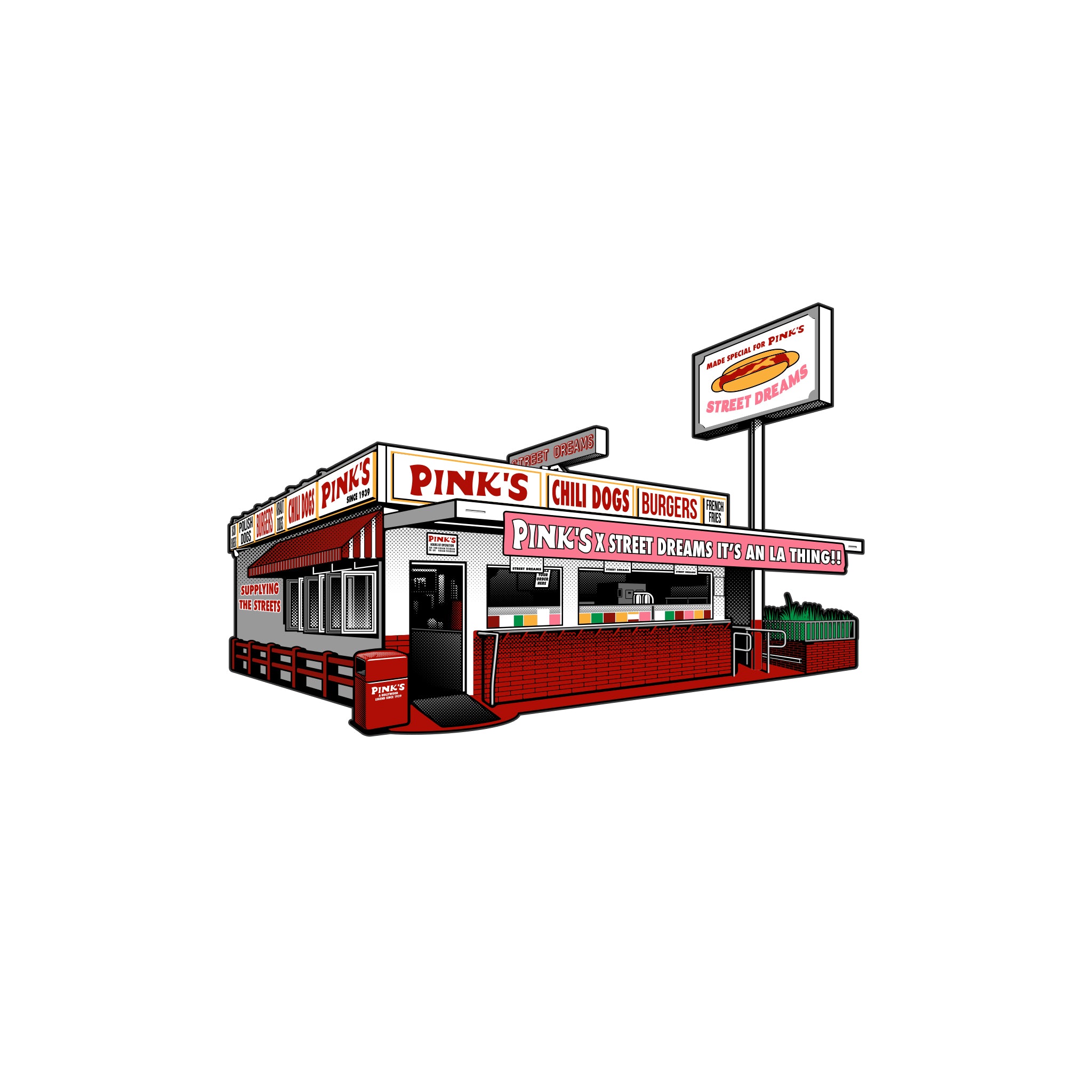 Street Dreams x Pink's Hot Dogs Sticker